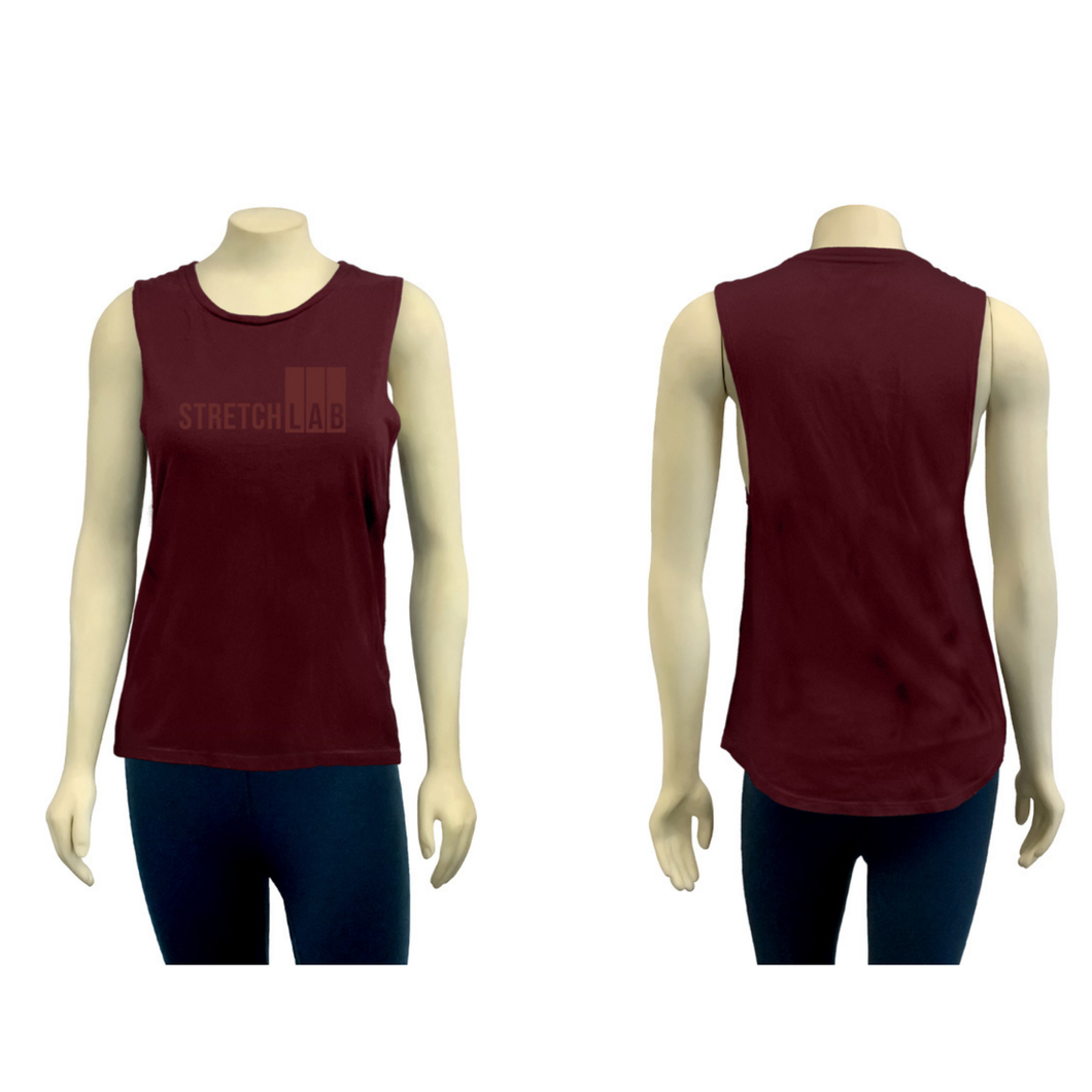 STRETCHLAB - TONAL MUSCLE TANK - MAROON